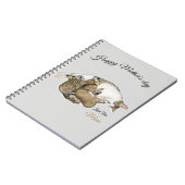 Carnet Mignonne chatte maman allaitant ses petits chatons (Côté gauche)