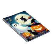 Carnet Mignonne, citrouille d'Halloween, chat & fantôme (Côté Droit)
