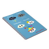 Carnet Mignonne couleur Kawaii nuages Weekend TGIF Vendre (Côté Droit)
