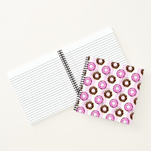 Carnet Mignonne Donut Attention Soyez Happy Amusants Moti (Intérieur)