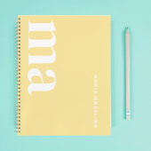 Carnet Mignonne école simple de monogramme jaune