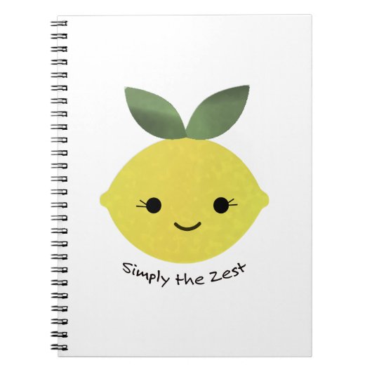 Carnet Mignonne et drôle Simplement le citron Zest Kawaii (Devant)
