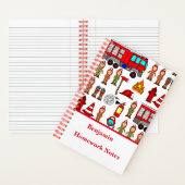 Carnet Mignonne et tendance école de pompiers de camion d (À l'intérieur)