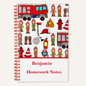 Carnet Mignonne et tendance école de pompiers de camion d (Recto)