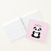Carnet Mignonne fille bébé Panda Ours Monogramme (Intérieur)
