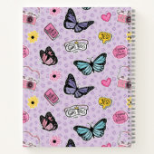 Carnet Mignonne fille rose Aquarelle Papillons Motif (Dos)