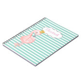 Carnet Mignonne Flamant rose Rose Couronne Mint Vert Blan (Côté gauche)