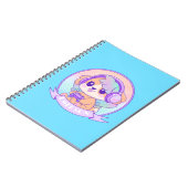 Carnet Mignonne gamer fille Kawaii chien avec ailes en Bé (Côté gauche)