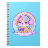 Carnet Mignonne gamer fille Kawaii chien avec ailes en Bé (Devant)