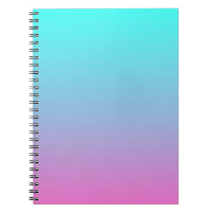 Carnet mignonne girly ombre mermaid rose turquoise aqua b