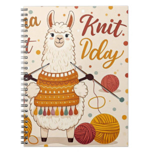 Carnet Mignonne lama caricaturale portant un foulard tric