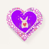 Carnet Mignonne lapin avec Coeurs et Fleurs Douces (Devant)