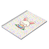 Carnet Mignonne lapin de printemps/Pâques avec oeuf (Côté gauche)