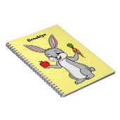 Carnet Mignonne lapin lapin avec caricature de légumes (Côté Droit)