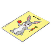 Carnet Mignonne lapin lapin avec caricature de légumes (Côté gauche)