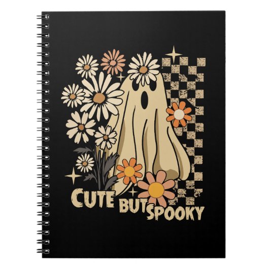 Carnet Mignonne mais Éffrayante Fleur Halloween chèque Fa (Devant)