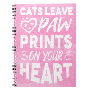 Carnet Mignonne maman chaton Kitty cadeau rose aquarelle