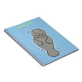 Carnet Mignonne manatée bébé avec bulles illustration (Côté Droit)