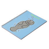 Carnet Mignonne manatée bébé avec bulles illustration (Côté gauche)
