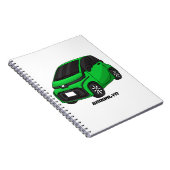 Carnet Mignonne micro-voiture verte (Côté Droit)