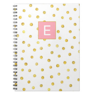 Carnet Mignonne Monogramme Première fille rose Motif poin