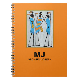 Carnet Mignonne, Orange Lumineux, Guerriers Masaï