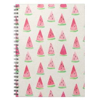 Carnet Mignonne pastèque : motif d'aquarelle transparente