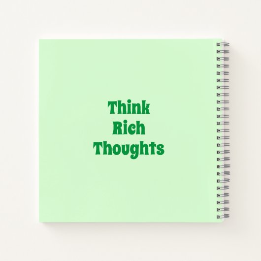 Carnet Mignonne Pensée riche Pensées Prospérité Message v (Dos)