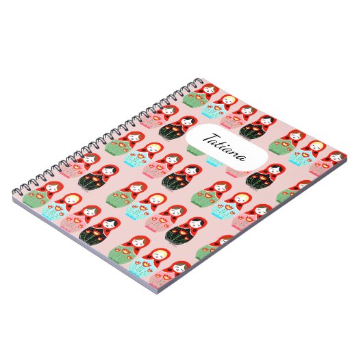 Carnet Mignonne Poupées russes Matryoshka Poupée Nom pers (Côté gauche)