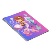 Carnet Mignonne Sirène Magique Violette (Côté Droit)