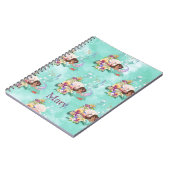 Carnet Mignonne Sirène Rose Sous Le Poisson De Mer (Côté gauche)