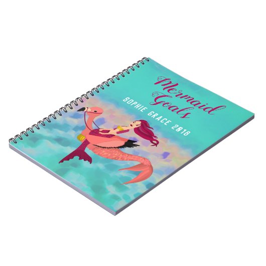 Carnet Mignonne sirène violette et Mermingo rose école de (Côté gauche)