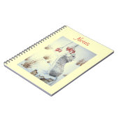Carnet Mignonne souris et baies rouges scène de neige (Côté gauche)