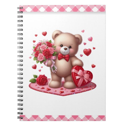 Carnet Mignonne Valentine's Day Teddy Bear (Devant)
