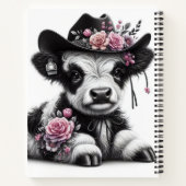 Carnet Mignonne Veau Portant Casquette orné de fleurs (Dos)