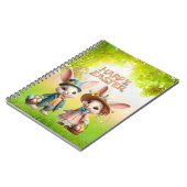 Carnet Mignonne, Whimsical Joyeuse Pâques avec 2 lapins (Côté gauche)