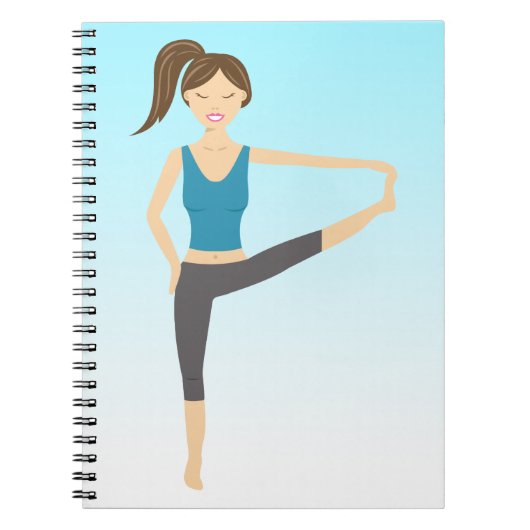 Carnet Mignonne Yoga Fille Dans La Main Étendue À La Pose (Devant)