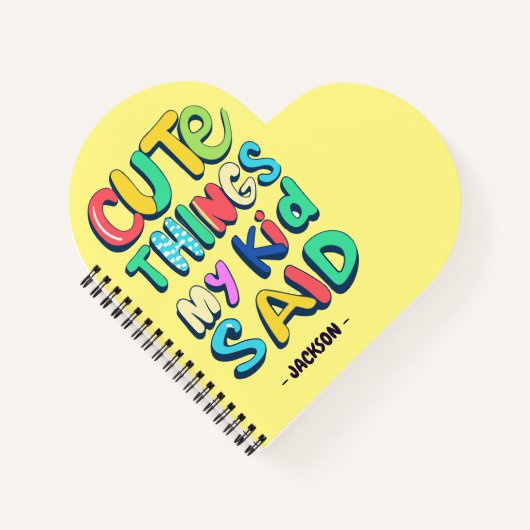 Carnet Mignonnes Choses Mon Enfant Dit Personnalisées (Devant)