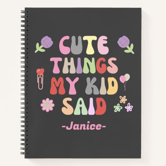 Carnet Mignonnes Choses Que Mon Enfant A Dit (Devant)