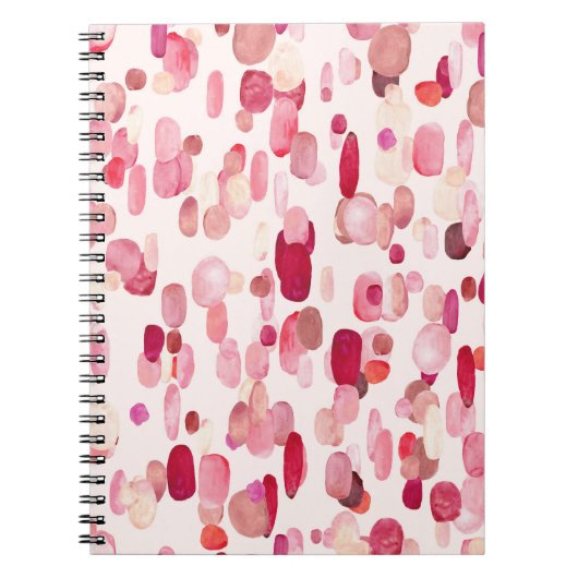 Carnet Mignonnes Zones Rouges Roses Simples (Devant)