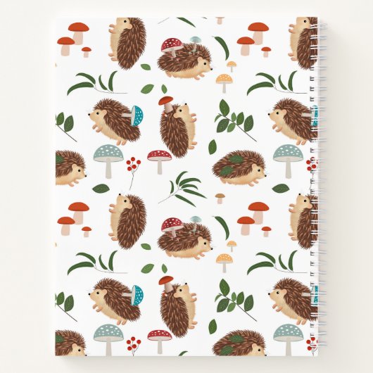Carnet Mignons Champignons de Hérisson Forêt Animaux de l (Dos)