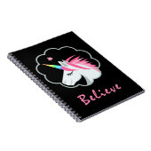 Carnet mignons élégants croient à l'emoji de licornes (Côté Droit)