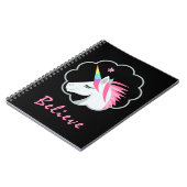 Carnet mignons élégants croient à l'emoji de licornes (Côté gauche)