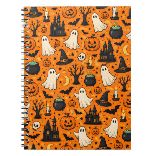 Carnet Mignons fantômes et citrouilles de Halloween rétro