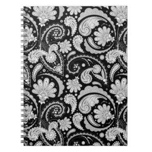 Carnet Mignons motifs cachemire noir blanc vintage