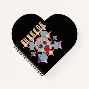 Carnet Mikitiez crâne de rock star rouge anniversaire rou