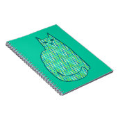 Carnet Milieu du siècle moderne Chat, Mint et Lime Vert (Côté Droit)