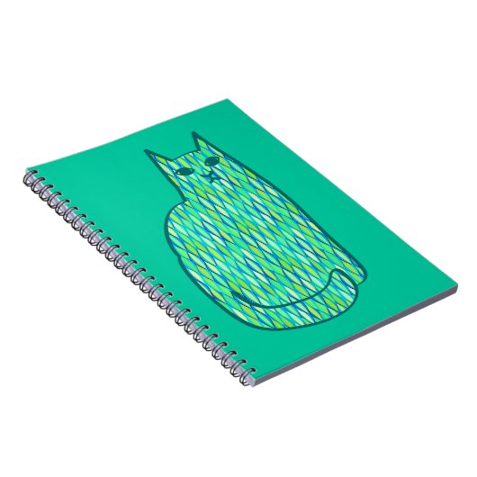 Carnet Milieu du siècle moderne Chat, Mint et Lime Vert (Côté Droit)