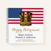 Carnet Militaire American Flag USA Boots Retirement Invit (Devant)