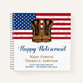 Carnet Militaire Army Retirement USA American Flag Invité (Devant)